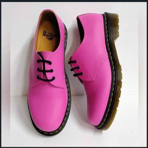 NEW Dr. Martens 1461 Thrift Pink Smooth Leather Oxford Shoes Men Size 8 Boots - Picture 2 of 3